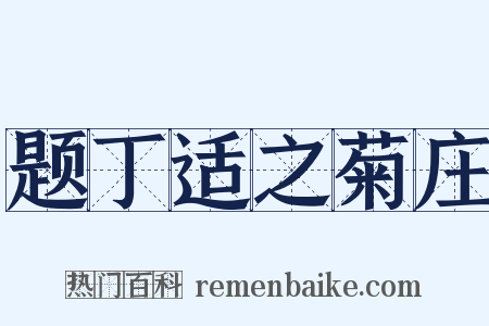 题丁适之菊庄是什么意思的图片